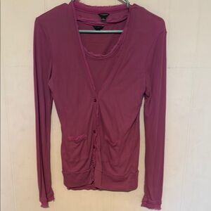 Elegant Mauve Cardigan and Top Set